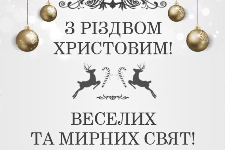 З Різдвом Христовим та новорічними святами!